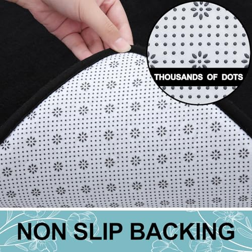Smiry Memory Foam Bath Mat 30x20 Extra Soft Absorbent Black Rug