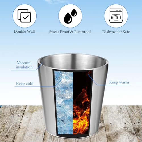 10 Pack Stainless Steel Insulated Cups - 5.9 oz Double Wall Metal Tumblers