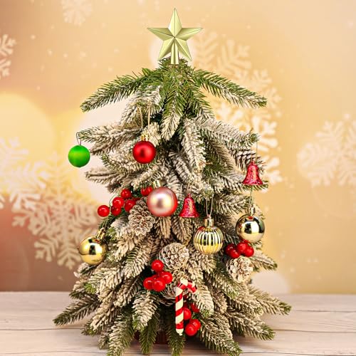 Mini Christmas Tree Star Topper Set - Gold 2.36-Inch Plated Holiday Decor (3 Pieces)