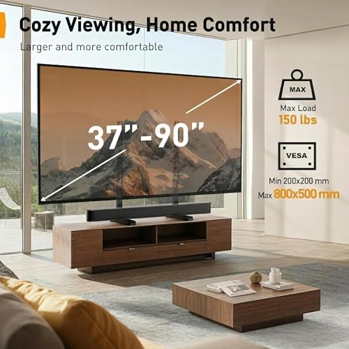 Universal TV Stand Legs for 37-90 Inch TVs - Height Adjustable Tabletop Base