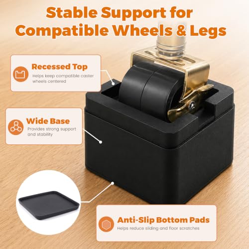 3-Inch Heavy-Duty Bed Risers - 4-Pack Anti-Slip Furniture Lifts (2200 lbs)