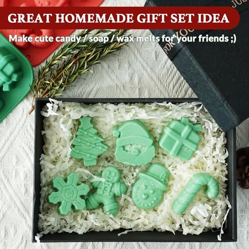 HKNMTT Xmas Silicone Chocolate & Candy Molds 2PCS Snowflake Snowman Tree