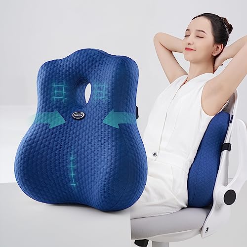 Ergonomic Memory Foam Lumbar Support Pillow for Back Pain Relief