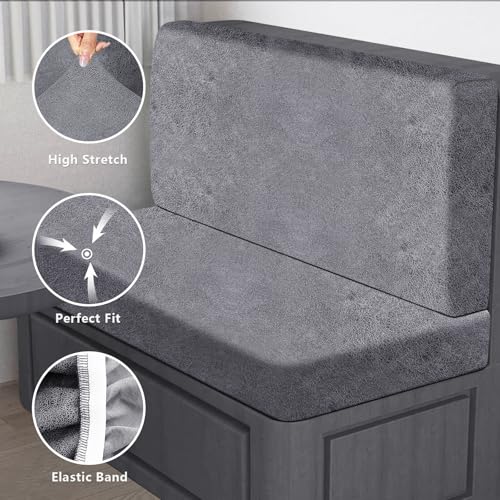 RV Dinette Cushion Covers - Premium Leather-Like Slipcovers (Set of 4)