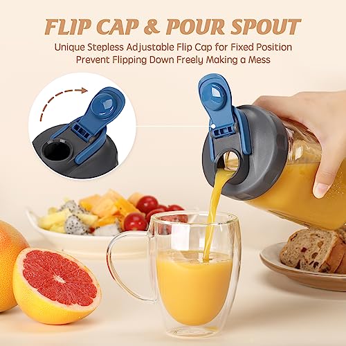 4-Pack Wide Mouth Mason Jar Flip-Top Lids, Leak-Proof Pour Spout Caps