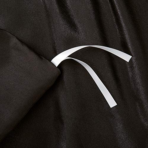 Black Satin Duvet Cover Twin - Luxury Soft Silky Fabric 68" x 90"