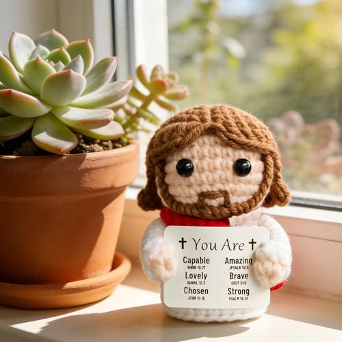 Handmade Crochet Jesus Doll - Emotional Support Christian Gift