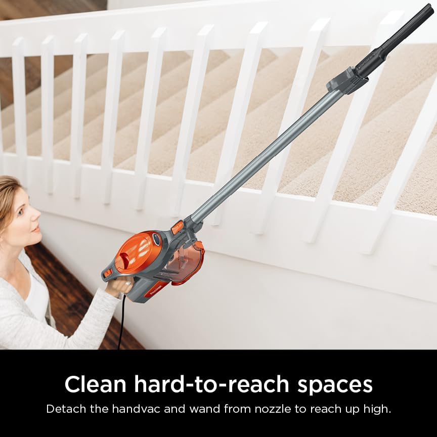 Shark HV302 Rocket Pet Corded Stick Vacuum - Lightweight, Swivel Steering for Carpets & Hard Floors | Includes Hand Vacuum & Tools in Orange