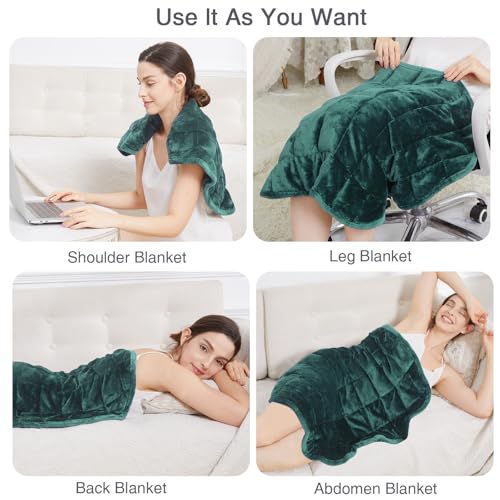 7lbs Weighted Lap Blanket for Adults - Cozy Flannel Travel Pad