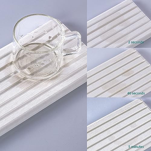Water Absorbent Diatomite Stone Sink Tray - Fast-Drying Counter Mat, 2-Pack