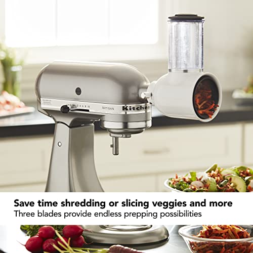 Fresh Prep Food Slicer and Shredder Attachment with 3 Blades & Case