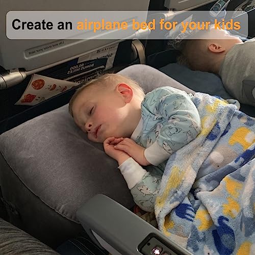 Inflatable Travel Foot Rest Pillow for Kids - Adjustable Leg Support