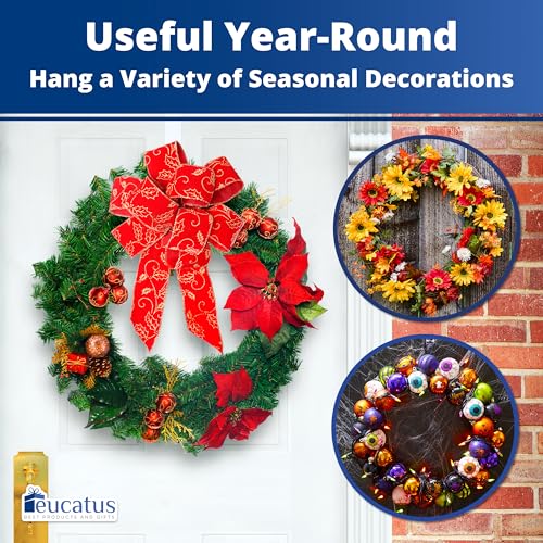 12-Inch Clear Wreath Hanger - Non-Scratch Over the Door Hook for Decor