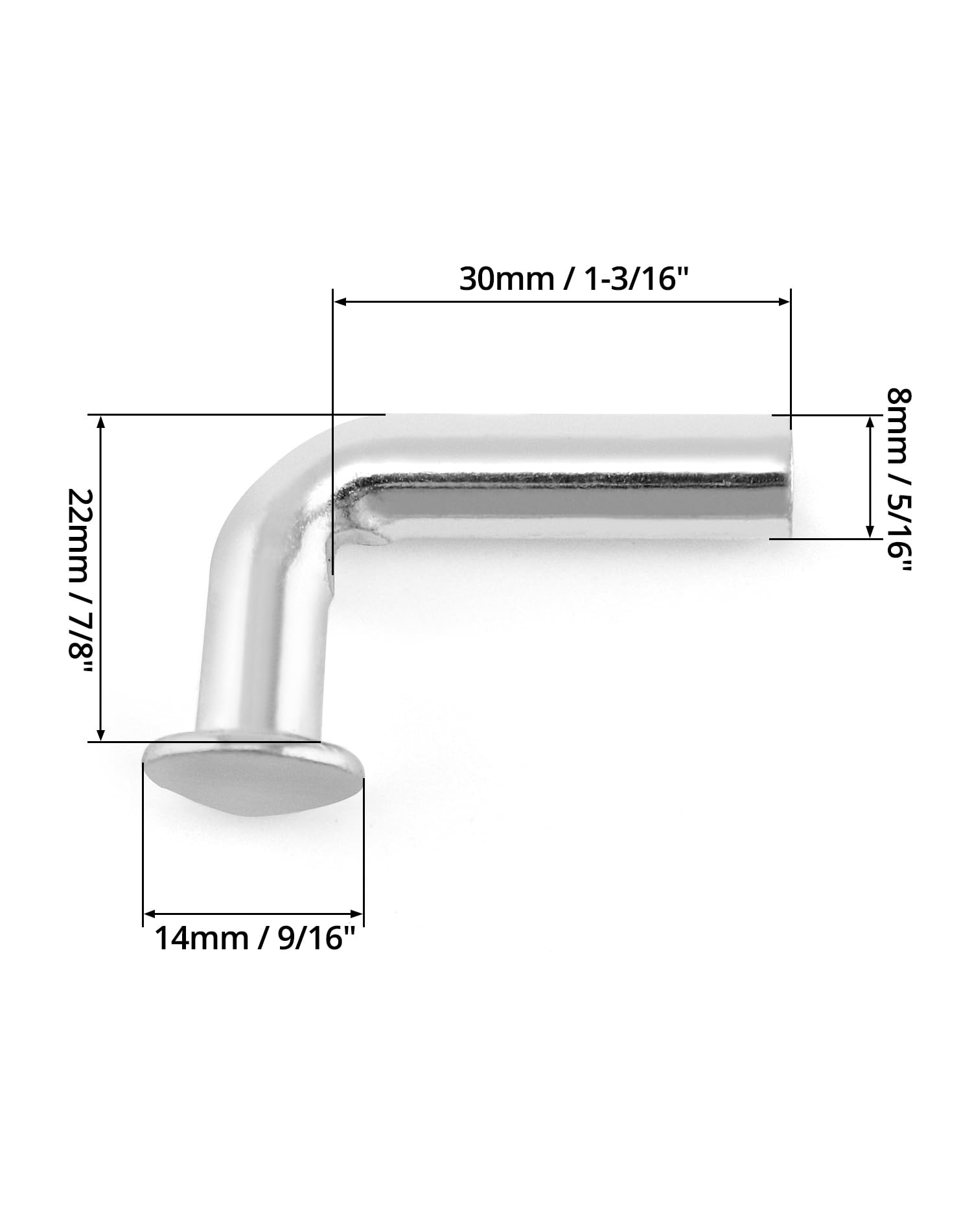 QWORK Universal Cross Beam Locker Drop Pins for Pallet Rack Safety - 100 Pcs Accessory Shelving System, Flat Top Hat Design, M8Ã—30, WD10391, 300 pack