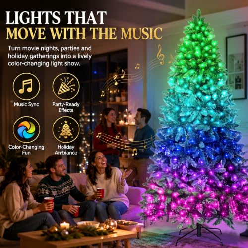 Avatar Controls 7.5FT Smart RGB Pre-Lit Artificial Christmas Tree - Green