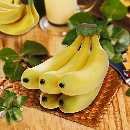Lifelike Artificial 5 Heads Banana Bunch Decor - Eco-Friendly Plastic
