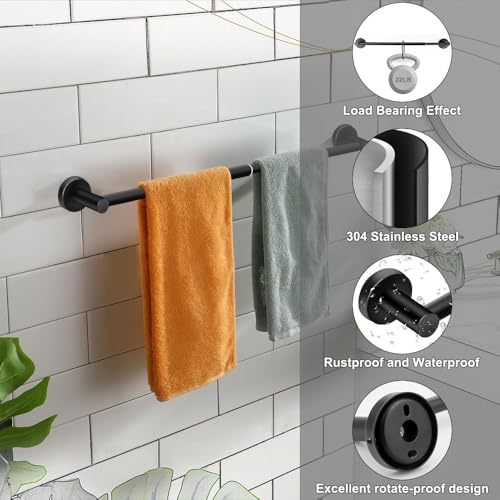 Adjustable Stainless Steel Towel Bar - Wall Mounted Towel Rack, 13-24"