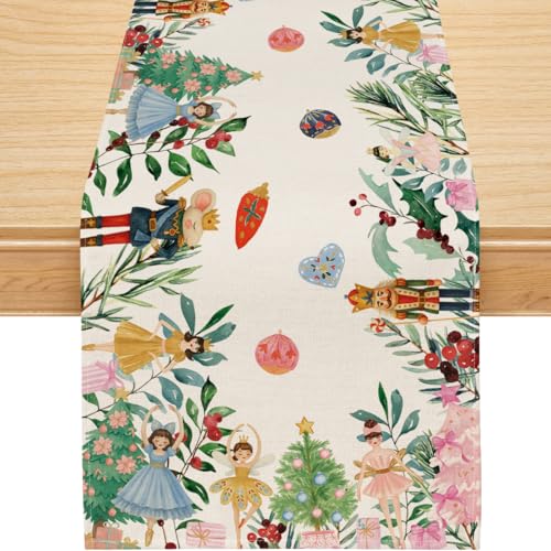 Siilues 220 GSM Christmas Table Runner 13x108 Inches Holiday Decor