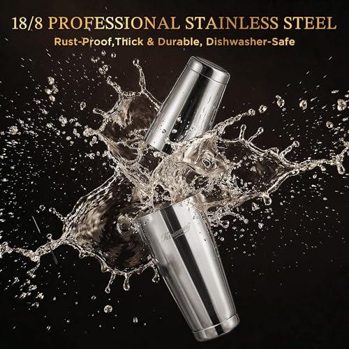 Professional 25-Piece Bartender Kit with Stainless Steel Shaker & Organizer Stand