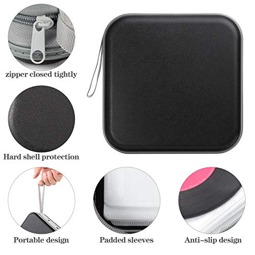 48 Capacity CD DVD Storage Case, Portable Disc Organizer with Hand Strap