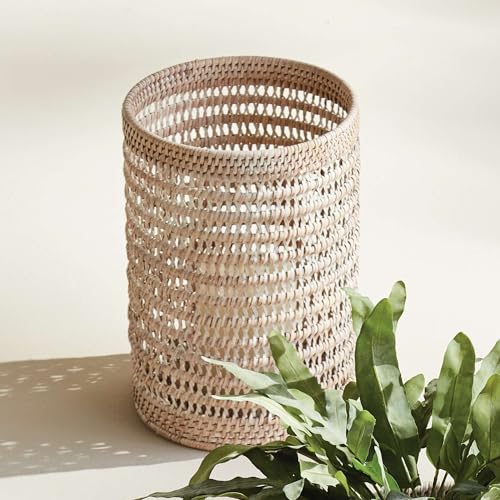 Napa Home & Garden Large White Burma Rattan Hurricane Candle Holder