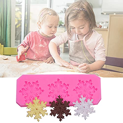Rainmae Christmas 6 Pcs Snowflake Cake Mold Set - 3D Fondant & Chocolate Decorations, Winter Frozen Party Supplies, Variation 1