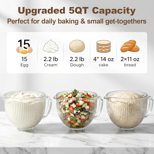 5-Quart Glass Mixing Bowl for 4.5 & 5-Qt Tilt-Head Stand Mixers