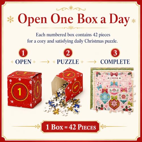 Christmas Advent Calendar Jigsaw Puzzle for Adults - 24 Days of Festive Scenes, 1008 Pieces