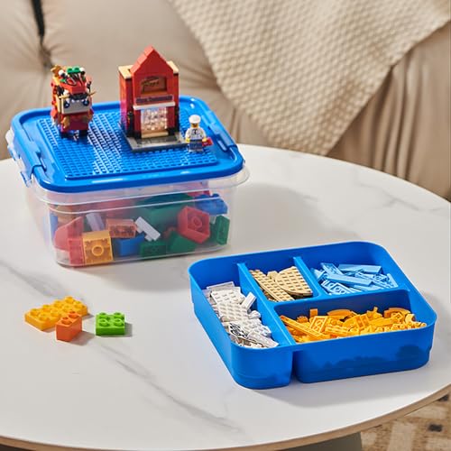 Stackable Building Block Storage Organizer with Baseplate Lid