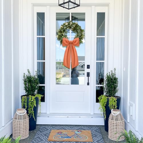 2-Pack Orange Wreath Sash, 55-Inch Polyester Ribbon for Front Door Decor