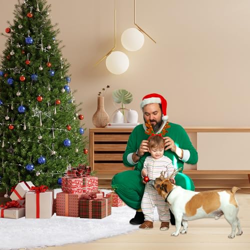 48-Inch White Faux Fur Christmas Tree Skirt - Plush Nordic Snow White