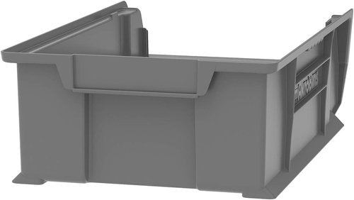 Akro-Mils Super-Size Plastic Storage Bins - Space-Saving Stackable Organizers | 20" L x 12" W x 6" H, Grey, 4-Pack