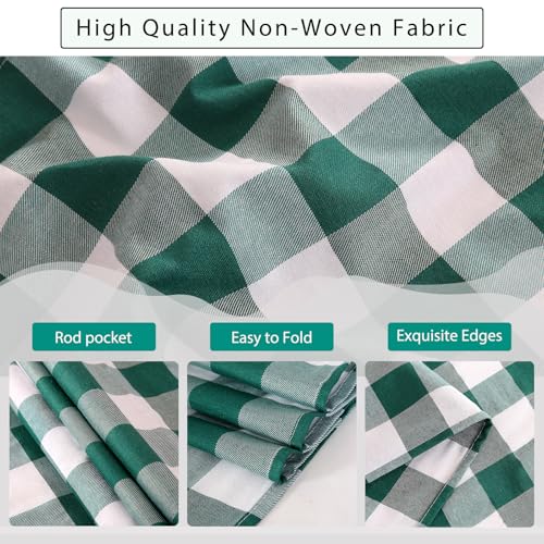 B-COOL Buffalo Plaid Table Runners 13 x 108 in (2-Pack), Green & White