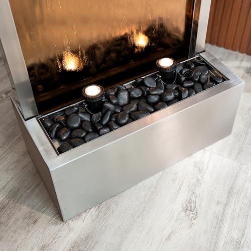 68-Inch Tall Freestanding Waterfall Fountain with LED Lights, Indoor/Outdoor