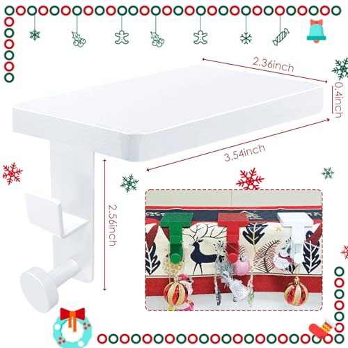 4-Pack Weighted Metal Christmas Stocking Hangers for Mantle with Dual Hooks