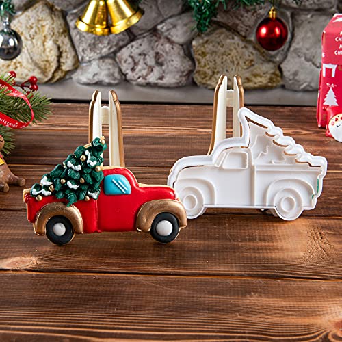 Flycalf Christmas Cookie Cutters Truck With Christmas Tree 3.5" – PLA Bakeware Molds