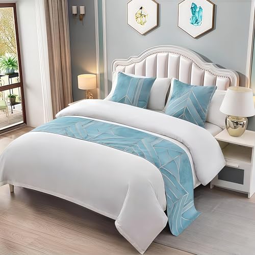 Quilted Polyester Satin Bed Runner - Soft Decorative Bed Scarf (50x210cm)