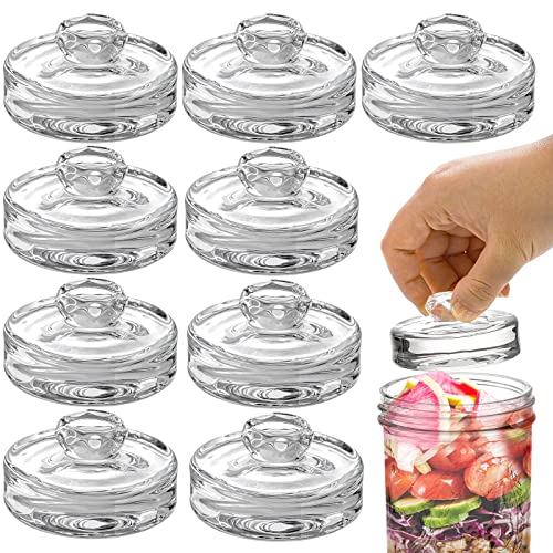 Glass Fermentation Weights 9-Pack with Easy Grip Handles for Wide Mouth Jars