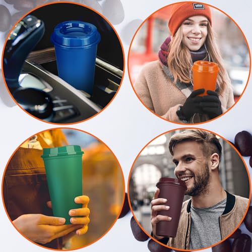 Domensi Colorful 30 Pack 16 oz Reusable Coffee Cups with Lids (Variation: Colorful)