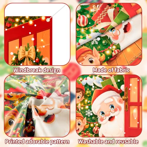 Christmas Door Cover Santa Snowman Festive Holiday Decor 70.9 x 35.4 inches