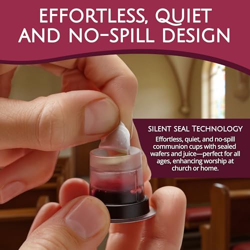 TrueVine 100 Pack Prefilled Communion Cups & Wafer Set - No Sugar, Non-GMO