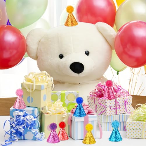 10 Pack Mini Party Hats for Stuffed Animals and Pets