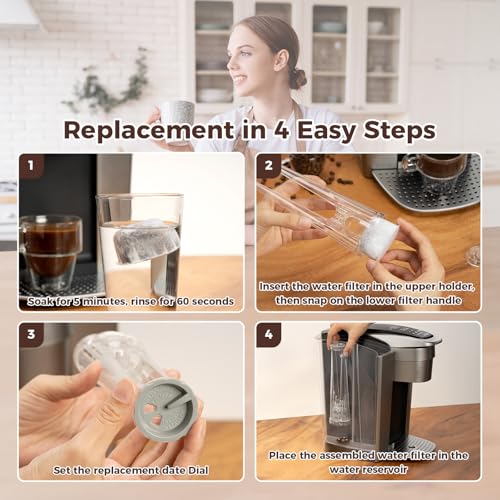 12-Pack Charcoal Water Filter Cartridges for Coffee Brewing Systems