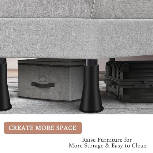 12 Inch Heavy Duty Bed Risers - Adjustable Furniture Lifts, Set of 4