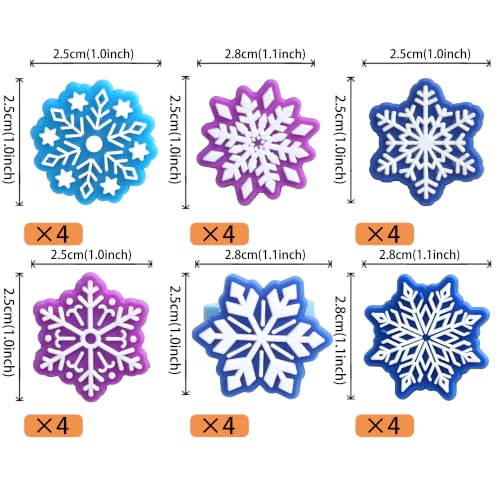 ZHUOWEISM Snowflake Cupcake Rings Toppers Set 6 Design Winter Frozen Party Decorations