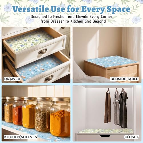 Scented Drawer Liners for Dresser, 12 Sheets Linen & Baby Powder Fragrance