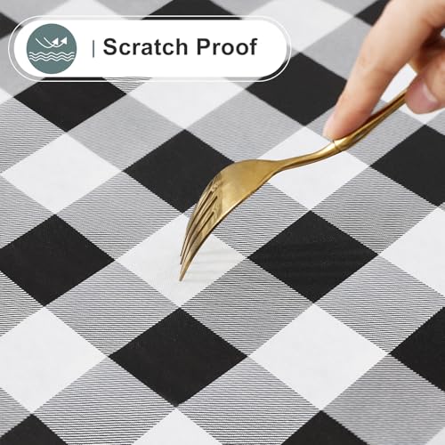 Rectangle Waterproof Vinyl Tablecloth, Flannel Backed Wipeable Table Cover