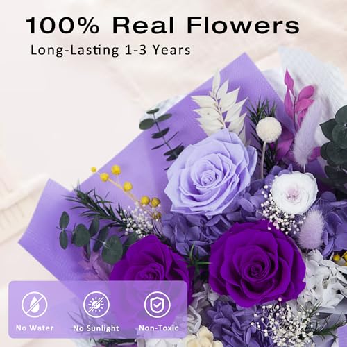 Preserved Rose Flower Bouquet in Gift Box | Handmade Eternal Roses