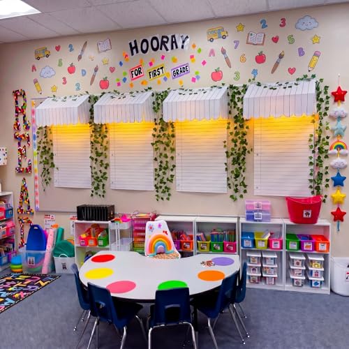 20-Piece Classroom Bulletin Board Awning Decor Kit with LED Lights