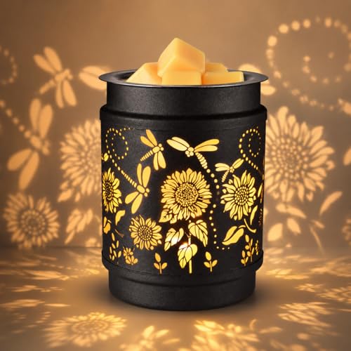 Sunflower Metal Wax Melt Warmer – Electric Fragrance Candle Oil Burner